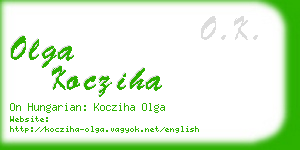 olga kocziha business card